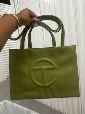 Telfar Olive Green Logo Tote